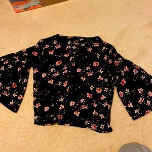 black floral shirt
